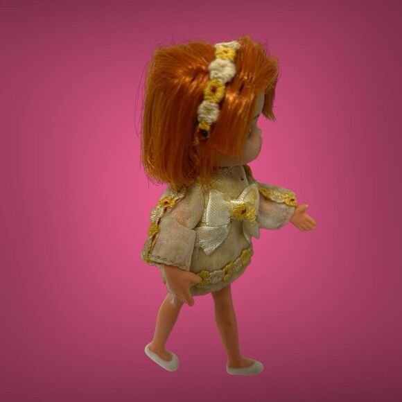 Vintage 1967 Hasbro 4” Dolly Darling Honey #8533 With Dress And Headband - Picture 4 of 16